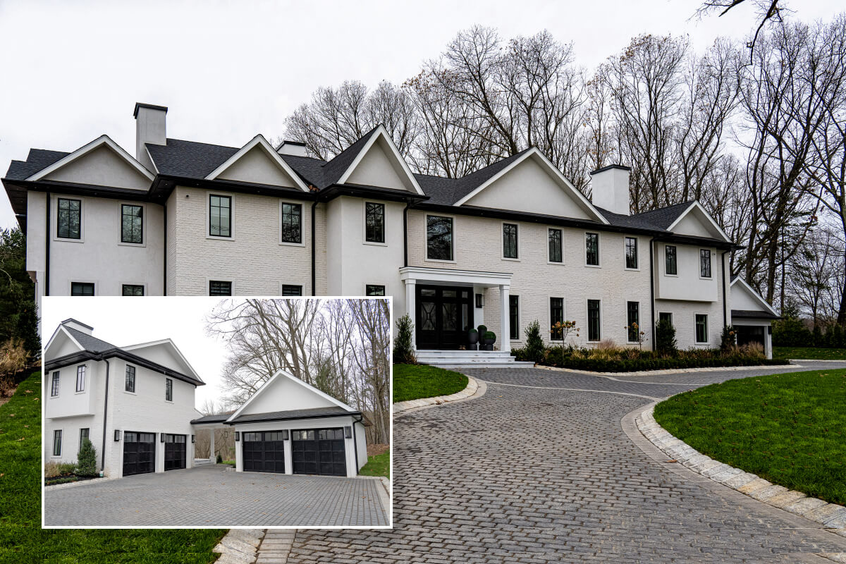 ArmRLite's Modern Black Architectural Garage Doors were Custom Designed to Complement the Gorga's Home's Color and Style