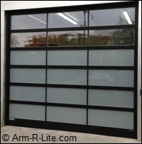 Aluminum and Glass Garage Doors Electra Model Installed in New York City