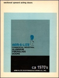 Overhead garage door manufacturer - ca 1970's fiber