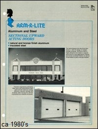 Overhead garage door manufacturer - ca 1980's