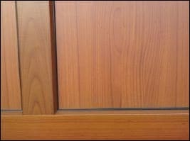 Wood finish glass garage doors